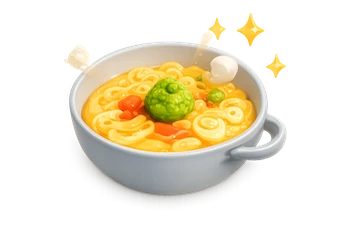 3D bowl of soup illustration