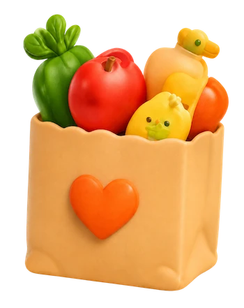 3D grocery bag illustration