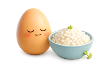 Egg and rice bowl characters